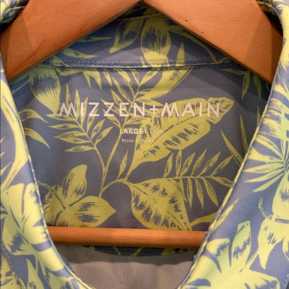 NWT Mizzen+Main Versa Polo | Sunny Lime Palm Print | Men’s Size Large Trim Fit | - Picture 5 of 8